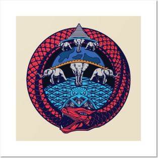 Ouroboros elephant snake Posters and Art